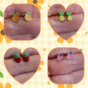 Fruit-Themed Earrings Set